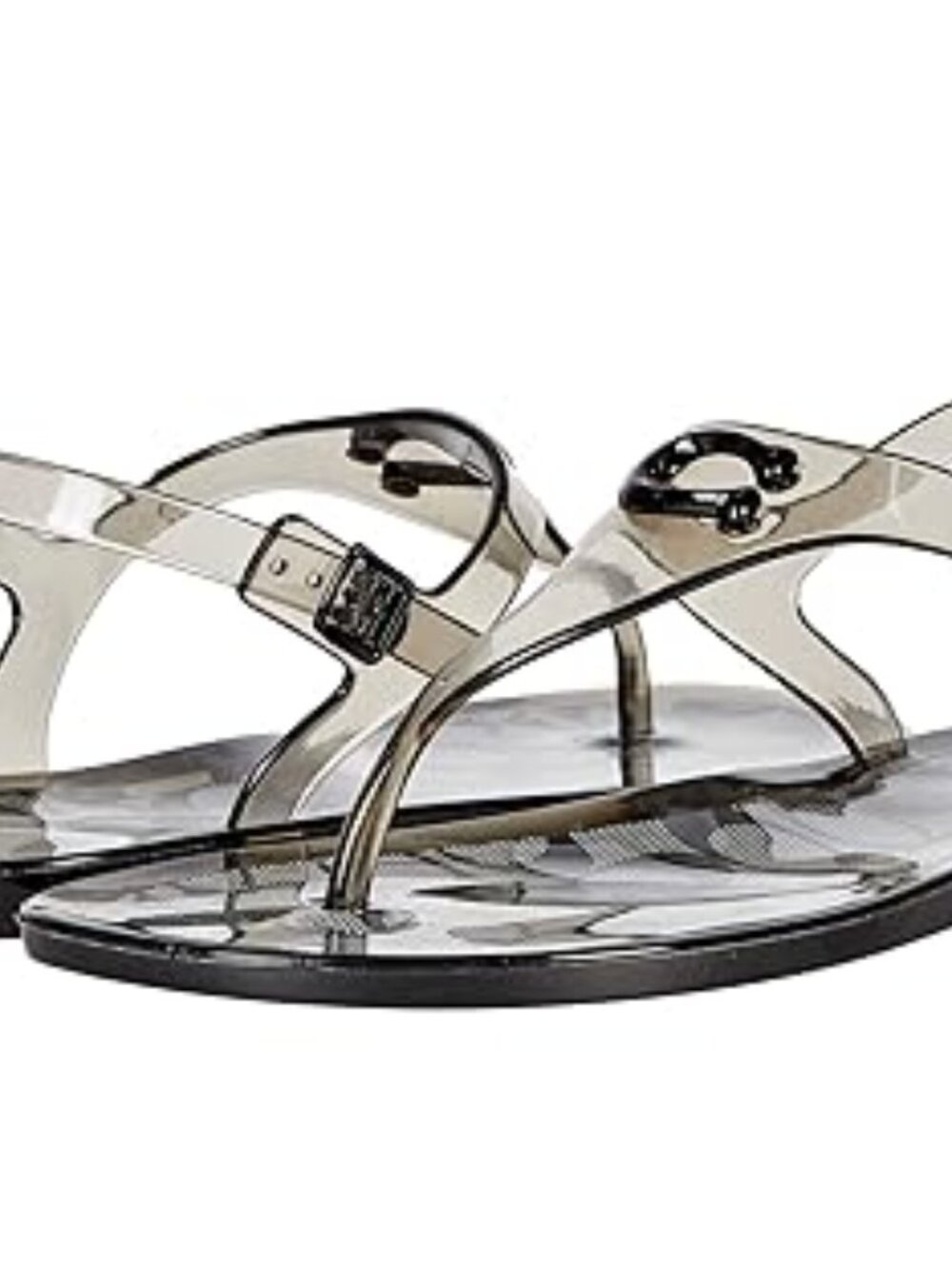 Coach Natalee Transparent Jelly Sandals Black Rubber Size 6 - Picture 3 of 3